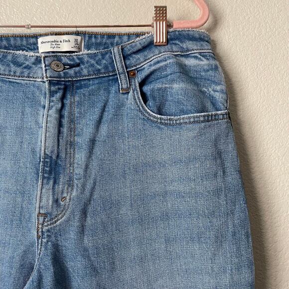 Abercrombie & Fitch Jeans Womens Size 32 Blue The Mom High Rise Distressed Denim - Picture 4 of 12